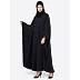 Pearl beaded Kaftan abaya- Black